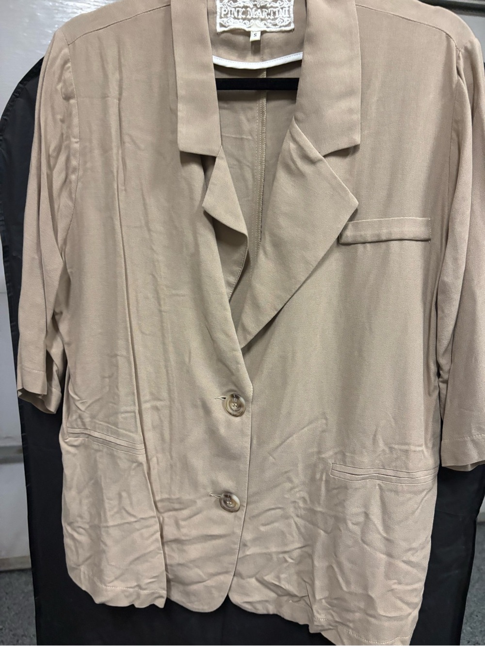Pink Martini Beige Lightweight Women's Blazer Jacket - Vintage Inspired